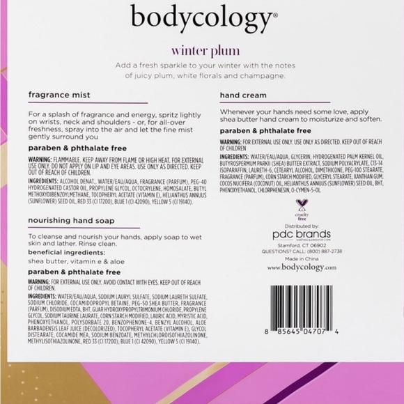 Bodycology Winter❄️PlumHand👐Care & FragranceSet wHand Soap🫧Cream🧴&FragranceMist - Picture 2 of 3